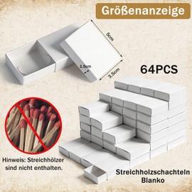 Nuyoah Scatole di fiammiferi vuote, 5 x 3,5 x 1,5 cm, 64 pezzi, colore bianco, per fai da te, ideali per progetti di bricolage a scuola, calendario dell'Avvento, fai da te, decorazioni e regali