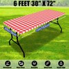 Smiry Picnic Table Cloth 2 Pack, Waterproof Elastic Fitted Tablecloths