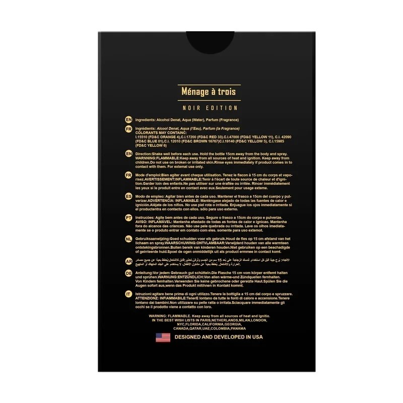 FRAGANCE COUTURE Menage A Trois Noir Edition Perfume for Women