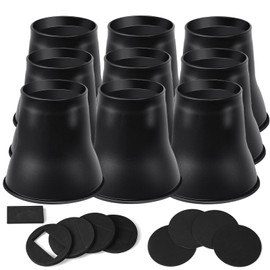 shouwuhho Bed Risers 6 inch, Heavy Duty Round Furniture Risers Lifts 6" for Table, Desk Leg, Sofa, Couch, Bed Frame Risers Supports Up to 6,000 Lbs, Black, 9 Pack