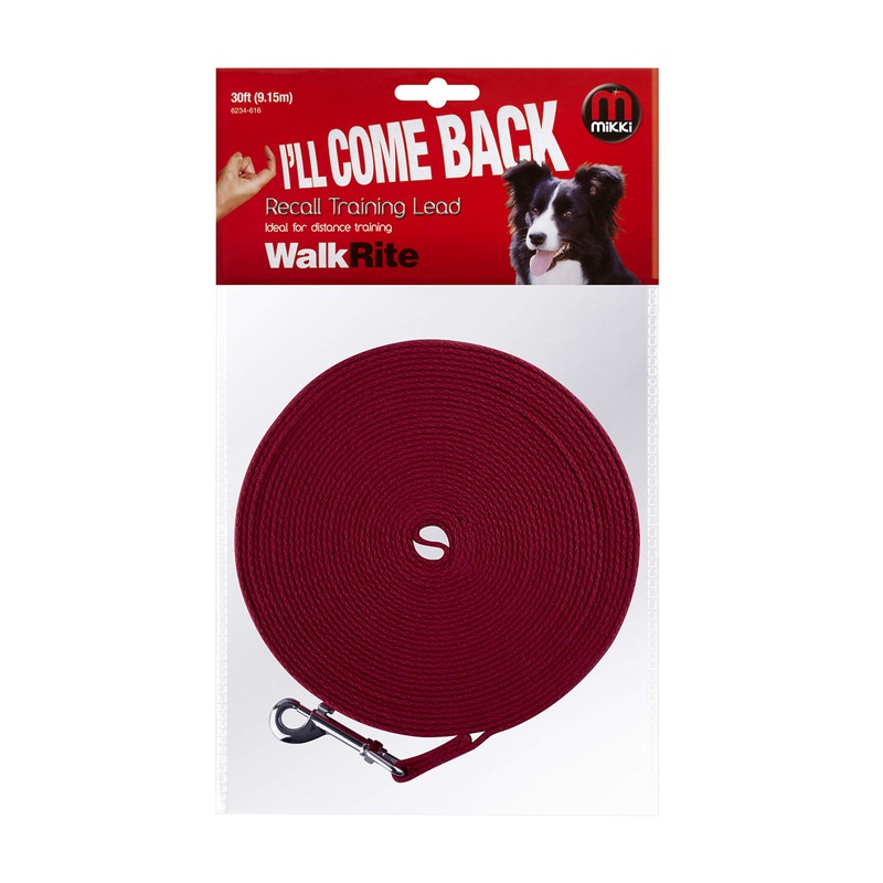 Mikki Dog, Puppy Recall Training Line Lead - Cotton Webbing