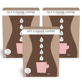 MCT Cleanse Coffee for Wellness, Supports Digestion and Detox with Inulin & Chlorogenic Acid, Portable Sticks 75g (2.5g x 30 sticks) Set of 3