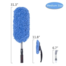 Loyakuu (3 Pack) Microfiber Car Duster Exterior Scratch Free, Extendable Handle Interior Multipurpose dust Cleaning Duster for car(Medium)