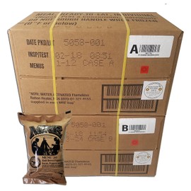 ULTIMATE MRE Case A and Case B Bundle, 24 Meals with 2018 Inspection Date. Military Surplus Meal Ready to Eat with Western Frontier's Inspection and Guarantee.