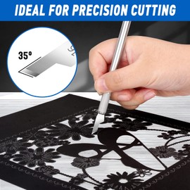 DIYSELF 100 Pack Exacto Knife Blades #16, Hobby Knife Blade Refills for Precision Cutting, 16 Exacto Blades Replacement, High Carbon Steel, Precision Craft Knife Blades for Scrapbooking, Stencil (#16)