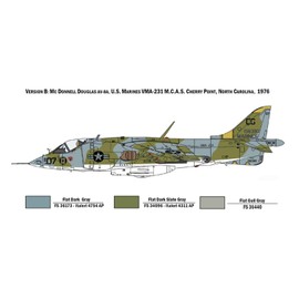 ITALERI 1410S - 1:72 AV-8A Harrier, Model Building Kit, Standing Model Building, Crafts, Hobby, Gluing, Plastic Kit, Detailed, Unpainted