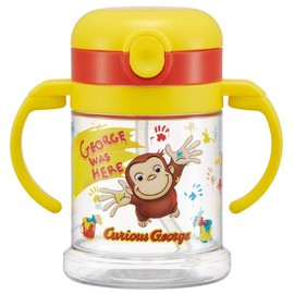 スケーター(Skater) ベビー用 両手ハンドル付き ストローマグ 260ml 折り畳み式 ハンドル おさるのジョージ 対象年齢1才頃から KSHW1N-A