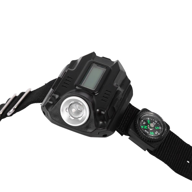 Portable LED Wrist Watch Flashlight Torch Light USB Rechargeable Flashlight