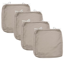 Sqodok Patio Cushion Covers, Waterproof Outdoor Cushion Covers Replacement, Patio Cushion Seat Slicovers for Sectional Sofa, Chair, Outdoor Wicker Patio Sofa (Tan, 18"x18"x2"-4 Pack-Cover ONLY)