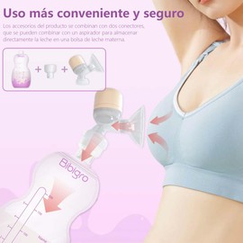 Sacos de Almacenamiento de Leche de 200ml,30 Bolsas y 2 Conector,Saco de Autoescalda con un Hilo Fácil, Milkies Freeze Organizador para Bolsas de Almacenamiento de Leche,OGIRL