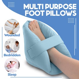 NYOrtho Heel Protector Pressure - 2 Ultra Soft Boots - 2 Double Layer Foot Pillows Pressure - Heel Protectors Bed Sores- Standard Bariatric Size - Extra Gentle Velvet Fabric