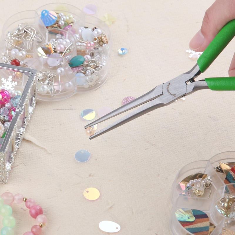 SPEEDWOX Needle Nose Pliers for Jewelry Making Smooth Jaws Long