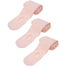 DAINAS Girls' Convertible Ballet Tights with Silicone Grips, 50D Ultra Soft Professional Transition Dance Tights for Ballet （White-11-13）