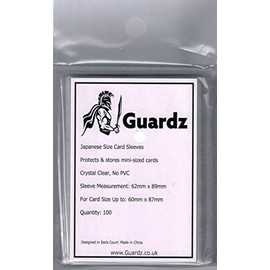Guardz - Clear Japanese Trading Card Sleeves - Mini-Sized Card Sleeves - Essential Range (100 Pack)