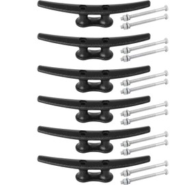 VEITHI Boat Cleats 8 inch (6 Pack),Electrophoretic Coated Black Boat Dock Cleats, Rope Cleat Dock Cleats with Hardware Ideal for Boat Docks, Decks, Piers for Tying up Boats, Marine Decor