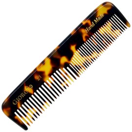 Giorgio G21 Double Tooth Small Hair Pocket Comb, Fine/Wide Tooth Comb For Hair, Beard and Mustache, Coarse/Fine Hair Styling Grooming Comb for Men, Women and Kids. Saw Cut Handmade and Polished