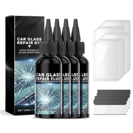 LAMPYLIFE Windshield Repair Kit for Chips and Cracks: 4 PCS Windshield Crack Repair Kit - Glass Repair Kit Windshield Chip Repair Kit to Fix Chips, Cracks, Bulls-Eye,Star-Shape Cack