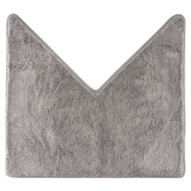 fluffy® Bathroom Rug for Corner Showers, High Pile Microfibre Non-Slip Backing (V Shape) | Interior Dimensions 45 x 45 cm, Grey)