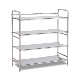 TAO ONE 4-Tier Stainless Steel Shoe Rack, Heavy Duty Metal Shoe Organizer for Closet & Entryway, Stackable Storage Shelf Space Saving, 36-Inch Wide