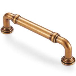 Dazzleeta 10 Pack Antique Brass Cabinet Pulls 3 3/4 inch Vintage Drawer Handles Cupboard Dresser Kitchen Cabinet Hardware