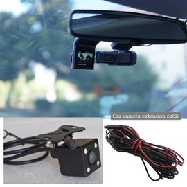 SG Store 10m Car Camera Extension Cables 2.5mm Male to 4 Pin Backup Camera Cord Dash Cam Reverse Camera Extension Cables for Car Truck Motorhome Bus Van Black