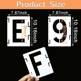 YEAJON 9 Inch Letter Stencils Symbol Numbers Craft Stencils, 42 Pcs Reusable Alphabet Templates Interlocking Stencil Kit for Painting on Wood, Wall, Rock, Sign, DIY Art Projects