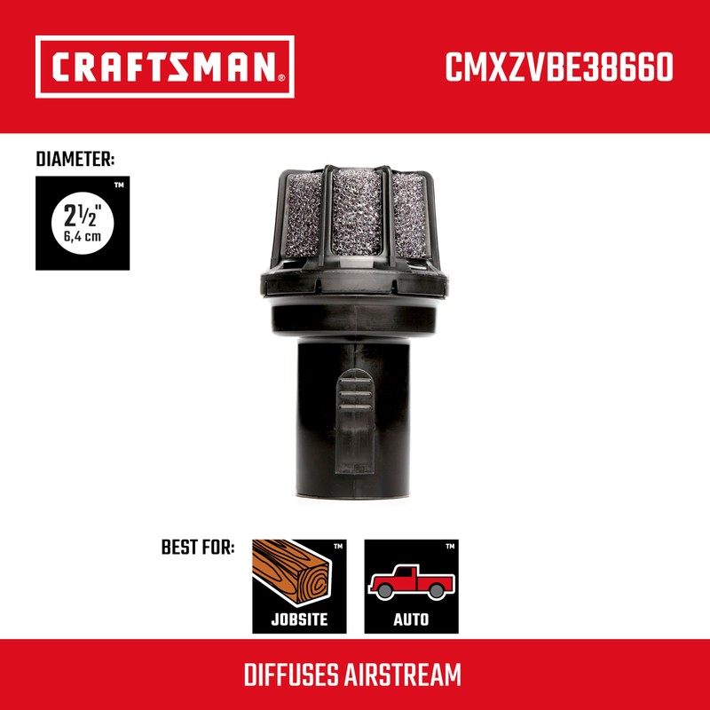 CRAFTSMAN CMXZVBE38660 2-1/2 in. Muffler Diffuser Wet Dry Vac Attachment,