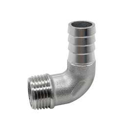 Fitvell Stainless Steel 1" Hose Barb x 3/4" NPT Male 90 Degree Elbow Home Brew Pipe Fitting (Pack of 2)