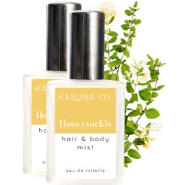 Honeysuckle Natural Hair & Body Mist Spray, Pure Essential and Fragrance Oils, Alcohol-Free, Handmade in California, 0.5Fl Oz (Twin Pack)