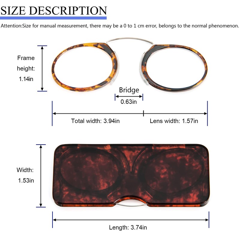 REAVEE Ultra Thin Armless Reading Glasses for Men Women, No
