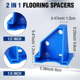 WORKPRO 40-Pack Floor Spacers, 2 in 1 Laminate Flooring Spacers with 1/2" & 1/4" Gaps, Wood Floor Install Tool for Laminate, Vinyl Plank, Tiles, Hardwood, Floating Flooring