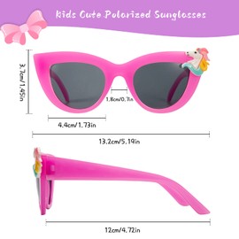 Hifot Children's Unicorn Glasses Case Hard Case with Sunglasses, Cute Unicorn Decoration Sunglasses, Polycarbonate Children's Glasses, Glasses Case with Handles for Children, Girls, Boys