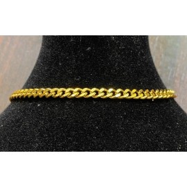 newyorkchain 10" CUBAN CURB LINK CHAIN QUALITY ANKLET BRACELET GOLD PLATED never tarnish