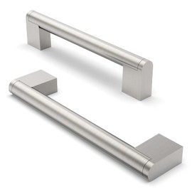 FURNIWARE 10 Pack Cabinet Pulls, Hardware Drawer Handles, Stainless Steel Kitchen Cabinet Door Handles Pull, Brushed Nickel-128mm(5 Inch) Hole Center