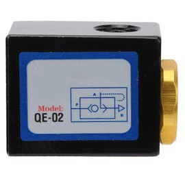 Válvula de Control de Escape, Puerto de Entrada QE‑02 Válvula de Escape Rápido Componente Neumático de Aleación de Aluminio Universal para Diámetro de Tubería G1/4, Válvula de Escape