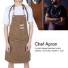 Adjustable Waterproof Apron with Pockets for Restaurant Kitchen Milk Tea