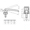 Ganter Normelemente Eccentric clamp with screw, 927-82-M6-60-B, handle length l1: