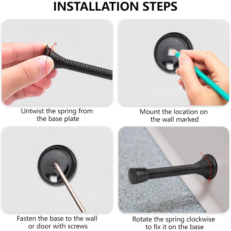 85mm Spring Door Stop - Heavy Duty Metal Wall Mounted