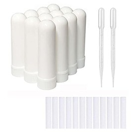 zison 12 Sets Essential Oil Aromatherapy Tubes Inhaler Sticks Blank Nasal Inhalers(12 Complete Sticks) + 2 Polyethylene Pipette Droppers
