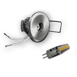 LICHT DISCOUNT LED Starry Sky Set of 10 Mini Recessed Spotlights 12 V 2W-ME G4 LED Star Spotlights Warm White 40 mm Starry Sky Spotlights Brushed Aluminium Includes SCH-30W Transformer