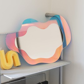 LONGSHENG - Desde 2001 - Espejo de computadora de acrílico para maquillaje, espejo de nube colorido, decoración de computadora, espejo de cambiador para recámara, sala de estar, decoración de casa