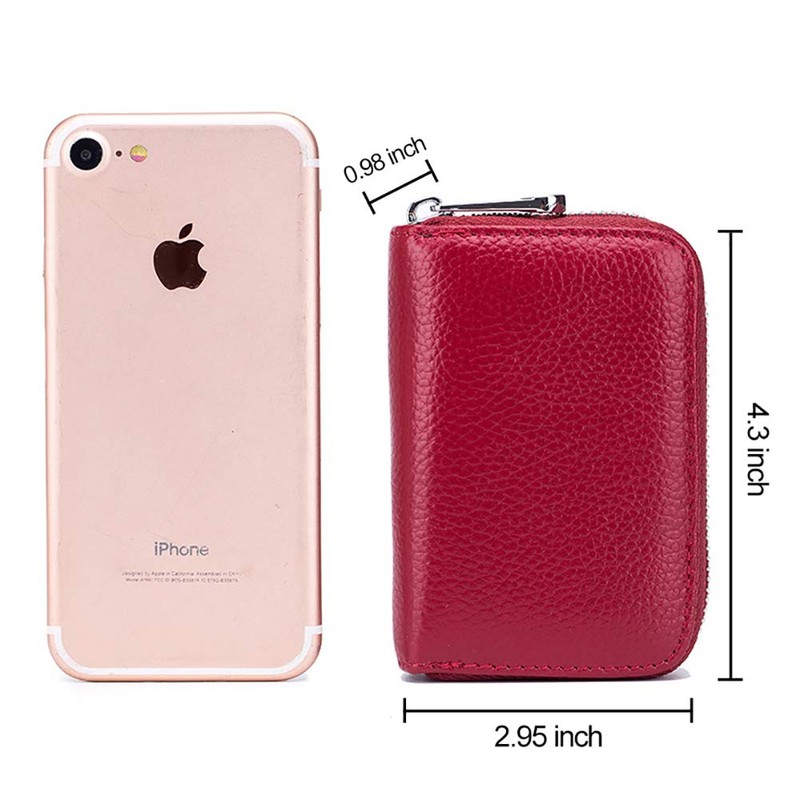 EASTNIGHTS Leather Credit Card Wallet RFID Blocking Zipper Card Case
