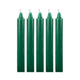 6 Inch Taper Candle 5 Pack Spell, Wicca, Santeria, Energized Candles Velas de 6 Pulgadas Paquete de 5 Velas (Green)