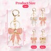 2 PCS Gold Bow Keychain with Rhinestones - Pink &