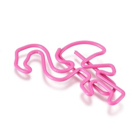 My Craft Genie Pink Flamingo Shape Iron Paper clips Cute, Funny Bookmark Marking 5 each