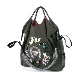 Ball&Chain Stylish Women's Reusable Shopping Bag for Leisure, Travel, and Beach Trips (Dark gray, Large)