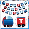 Funmemoir Chugga Chugga Two Two Banner, Train Happy Birthday Garland,