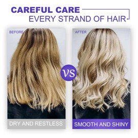 100g Purple Hair Mask,Neutralizes Yellow Tones Deep Nourish Brighten Hair,Deep Conditioning Purple Keratin Hair Mask,Add Shine,Cool Tone,Lighten & Soften,Hair Treatments for Dry Damaged Hair