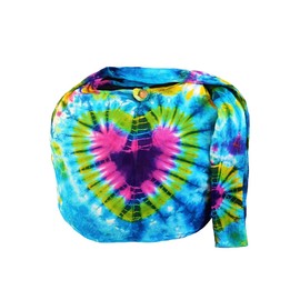 BTP! Tie Dye Sling Crossbody Shoulder Bag Purse Hippie Hobo Cotton Bohemian Colorful Firework (Heart LightBlue VZ12)