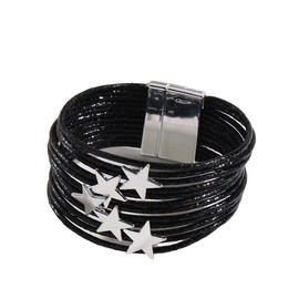 A-yeite Star Bracelets for Women Men Multilayer Star Leather Wrap Bracelet Y2K Aesthetic Grunge Bangle Wristband Bohemian Jewelry - Color 1